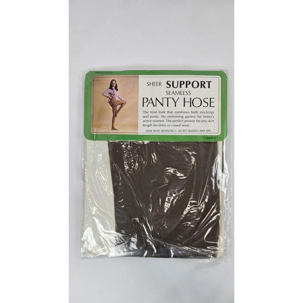 Vintage NOS 70s Pantyhose Queen Size Taupe Sealed Package Retro Hosiery USA